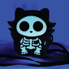 Glow-in-the-Dark Skeleton Cat Crossbody Bag