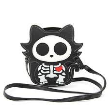 Glow-in-the-Dark Skeleton Cat Crossbody Bag