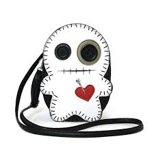 Stitched VooDoo Doll White Crossbody Bag